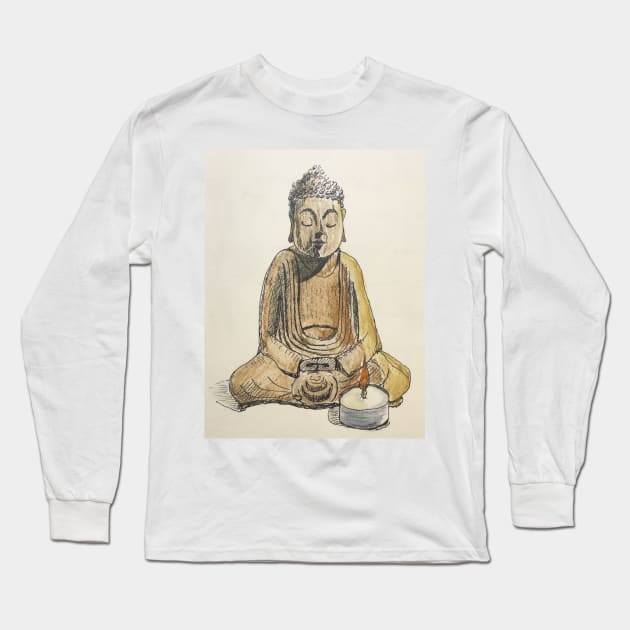 Buddha Long Sleeve T-Shirt by ElizaC